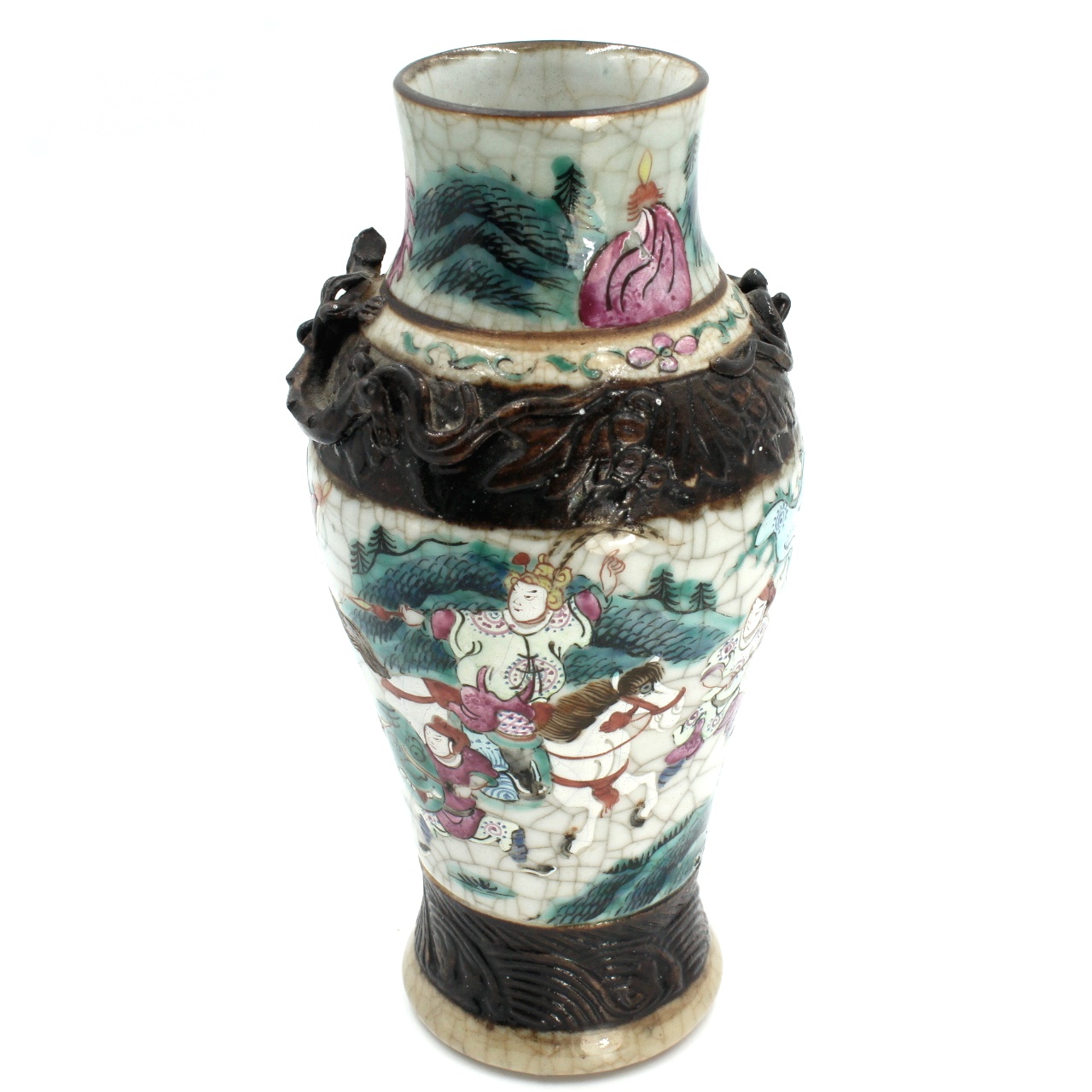 19 C. Famille Rose Crackle Glaze Nanking Vase