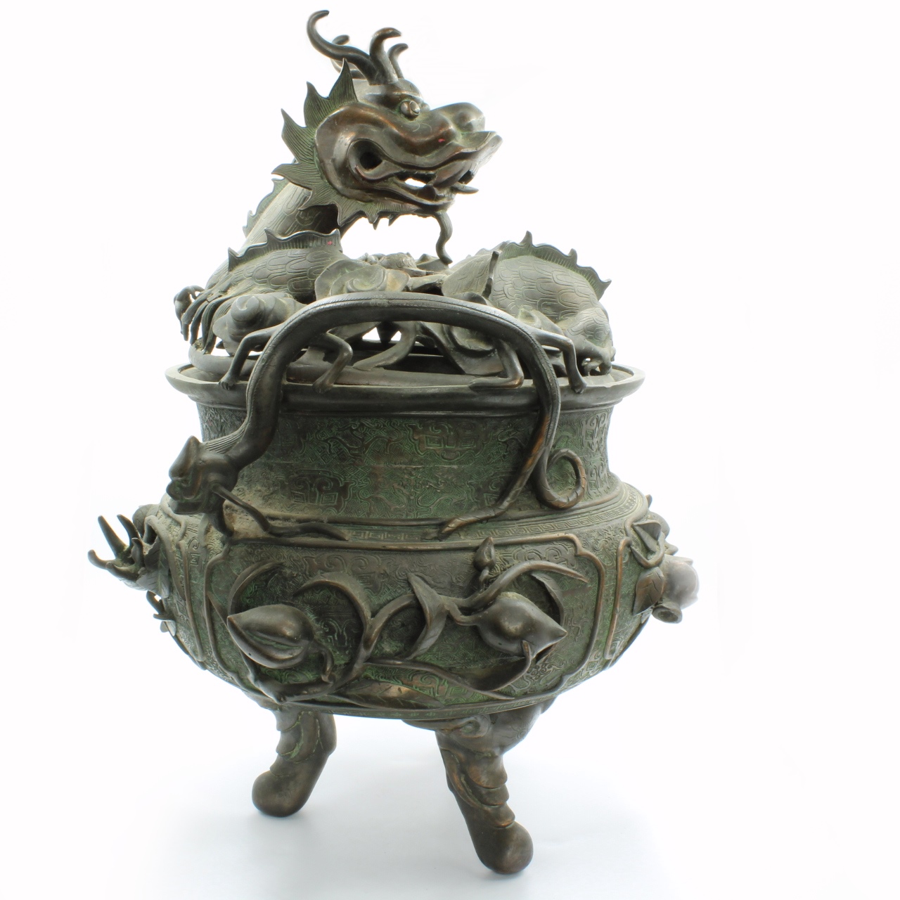 Qing Dynasty Dragon Bronze Censer